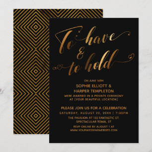 Schwarzes Gold nach der Hochzeit zu haben und abzu Einladung