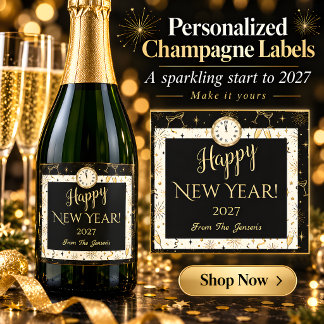 Schwarzes Gold Neujahrs-Champagnerflaschenetikett