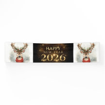 Schwarzes Gold Neujahrs-Party-Banner