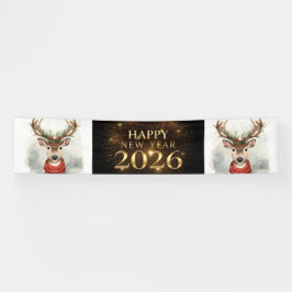 Schwarzes Gold Neujahrs-Party-Banner Banner