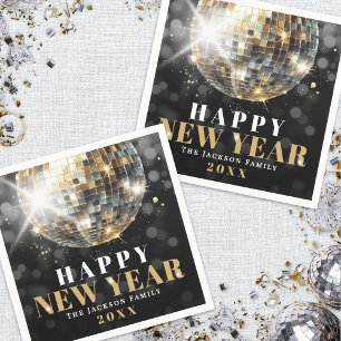 Schwarzes Gold Neujahrsfeier Serviette