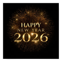 Schwarzes Gold Neujahrsposter 2026