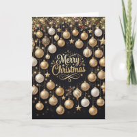 Schwarzes Gold-Ornament-Frohe-Weihnachtskarte