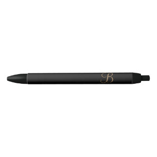 Schwarzes Gold personalisierter Name und Monogramm Kugelschreiber
