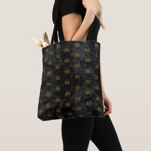 Schwarzes Gold Pirate Skull and Bones Pattern Tasche
