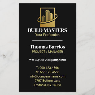 Schwarzes Gold Professioneller Baukonstrukteur Flyer