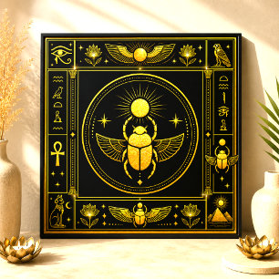 Schwarzes Gold-Skarabäus-Ägyptisches-Symbol-Dekora Fliese