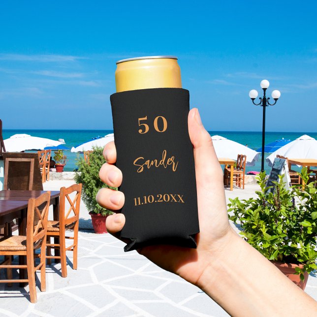 Schwarzes Gold-Skript-Minimalisten Selters Dosenkühler (Von Creator hochgeladen)