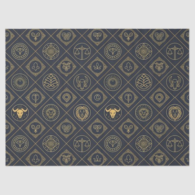Schwarzes Gold Sternzeichen (2) Seidenpapier (Vorderseite)