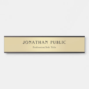 Schwarzes Gold Template Modernes Berufliches Elega Türschild