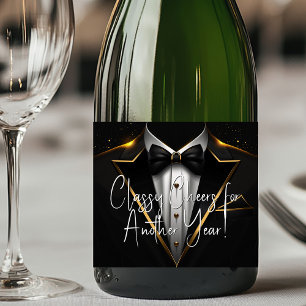 Schwarzes Gold-Tuxedo-Champagner-Etikett