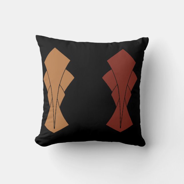 Schwarzes Gold und RostFantailReversible Kissen (Vorderseite)