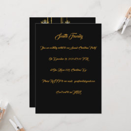 Schwarzes, Gold und Rotes Weihnachtsgebäck - Party Einladung