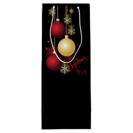 Schwarzes, Gold und Rotes Weihnachtsgebäck - Party Geschenktüte Für Weinflaschen