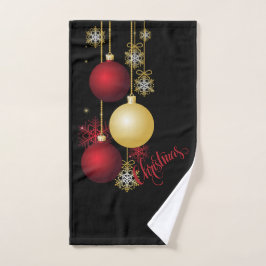 Schwarzes, Gold und Rotes Weihnachtsgebäck - Party Handtuch