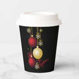 Schwarzes, Gold und Rotes Weihnachtsgebäck - Party Pappbecher