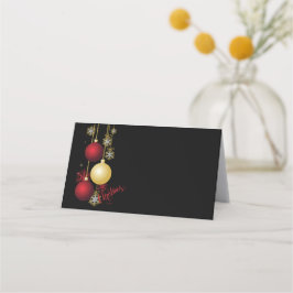 Schwarzes, Gold und Rotes Weihnachtsgebäck - Party Platzkarte
