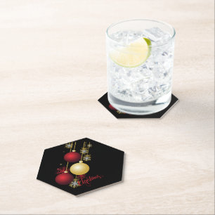 Schwarzes, Gold und Rotes Weihnachtsgebäck - Party Untersetzer
