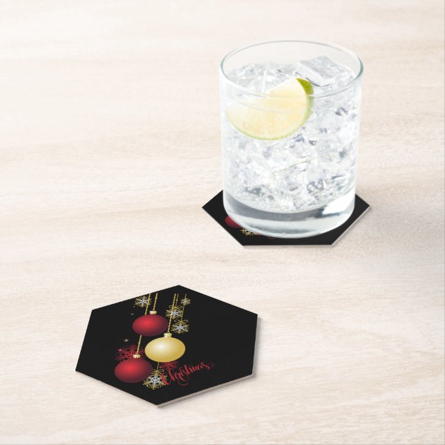 Schwarzes, Gold und Rotes Weihnachtsgebäck - Party Untersetzer (Vor Ort)
