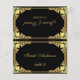 Schwarzes Gold Vintager Name Hochzeitsnahrung Plat