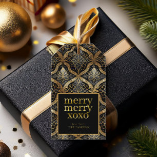 Schwarzes Gold Weihnachten Frohe Muster#31 ID1009 Geschenkanhänger