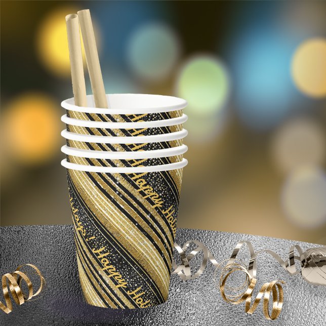 Schwarzes Gold Weihnachtsmuster#28 ID1009 Pappbecher (Von Creator hochgeladen)