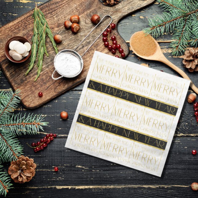 Schwarzes Gold Weihnachtsmuster#35 ID1009 Serviette (Von Creator hochgeladen)