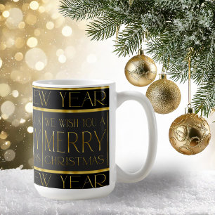 Schwarzes Gold Weihnachtsmuster#35b ID1009 Kaffeetasse
