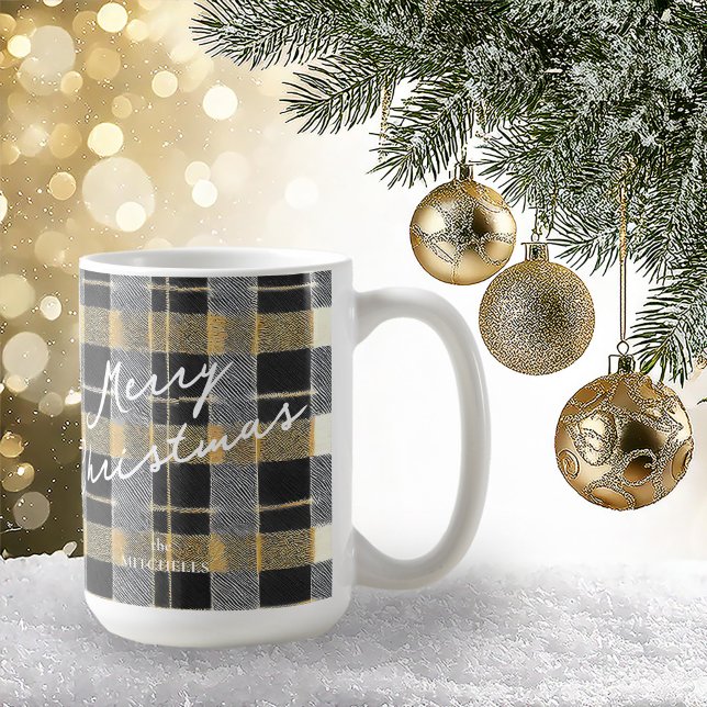 Schwarzes Gold Weihnachtsmuster#7 ID1009 Kaffeetasse (Von Creator hochgeladen)