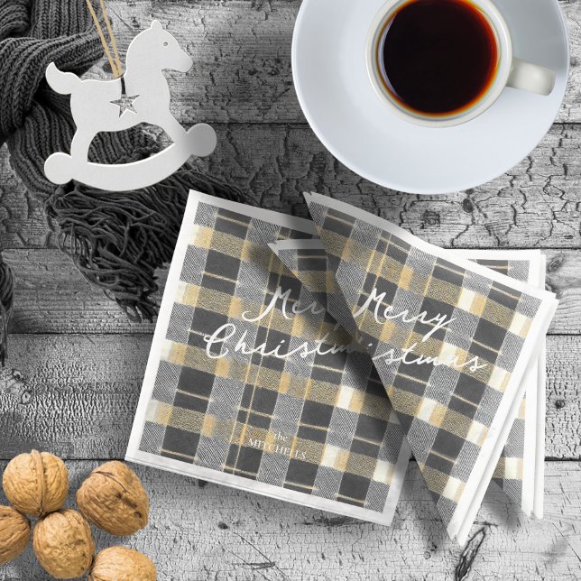 Schwarzes Gold Weihnachtsmuster#7 ID1009 Serviette (Von Creator hochgeladen)