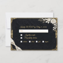 Schwarzes Gold Weiße Rose Luxus Elegant Formal