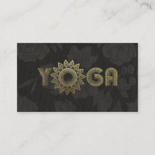Schwarzes Gold Yoga Meditations Mandala Florales L Visitenkarte