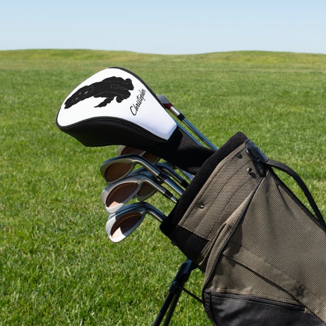 Schwarzes Goldendoodle Design Jeder Farbige Hinter Golf Headcover (In SItu)