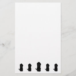Schwarzes Goldendoodle-Hund-Design Briefpapier