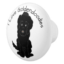 Schwarzes Goldendoodle-Hund-Design