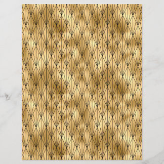 Schwarzes & goldenes Art Deco-Schrappbuch-Papierbl