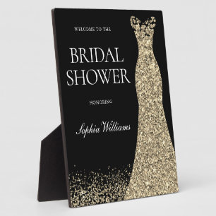Schwarzes Goldenes Brautkleid Hochzeitsdusche Will Fotoplatte