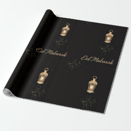Schwarzes/goldenes Eid-Einwickelpapier Geschenkpapier