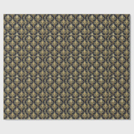 Schwarzes & goldenes funkelndes königliches floral geschenkpapier