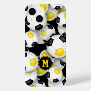 Schwarzes goldenes Mannschaftstollen lustige Fußbä Case-Mate iPhone 14 Hülle