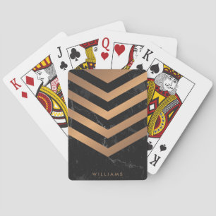 Schwarzes goldenes Marmorierungabstraktes Spielkarten