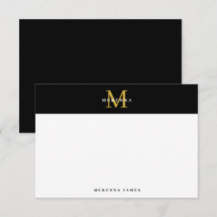 Schwarzes, goldenes, minimalistisches, elegantes, mitteilungskarte