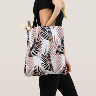 Schwarzes Goldenes Palmenblatt Tropischer Baum Haw Tasche