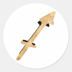 Schwarzes goldenes Zodiaksymbol Runder Aufkleber