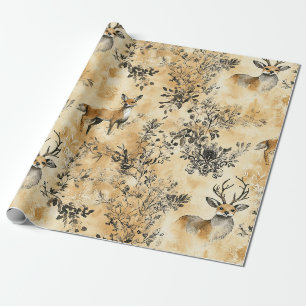 Schwarzes Goldfuchs Botanisches Viktorianisches Mu Geschenkpapier