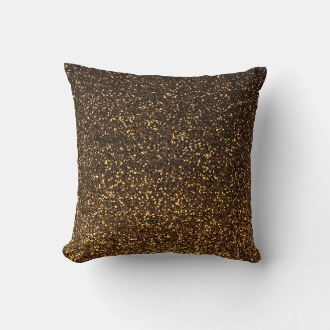 Schwarzes Goldfunkelnd Glitterkissen Kissen (Vorderseite)