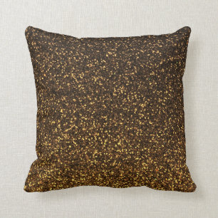 Schwarzes Goldfunkelnd Glitterkissen Kissen