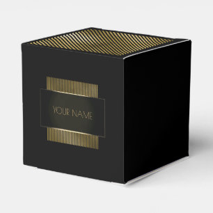 Schwarzes Goldminimale Namensbegrifflichgeometrie Geschenkschachtel