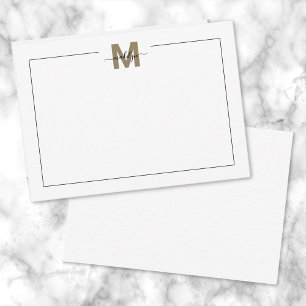 Schwarzes Goldschrift-Calligraphy-Name-Monogramm Mitteilungskarte