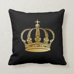 Schwarzes GoldVintage Krone Kissen